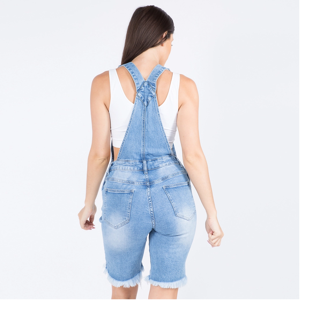Conscintegrity Distressed Short Overalls