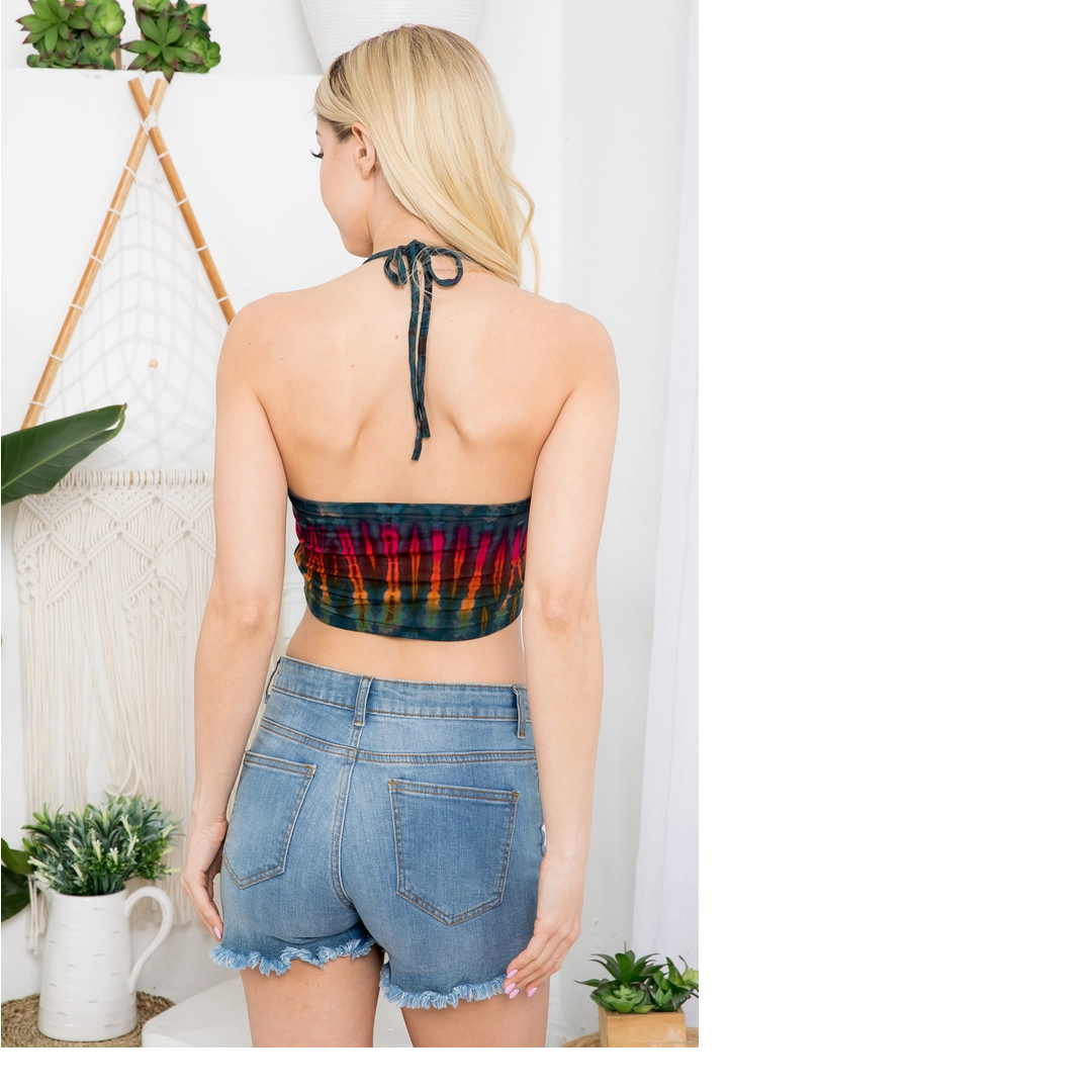 Conscintegrity Tie-dyed Cropped Halter