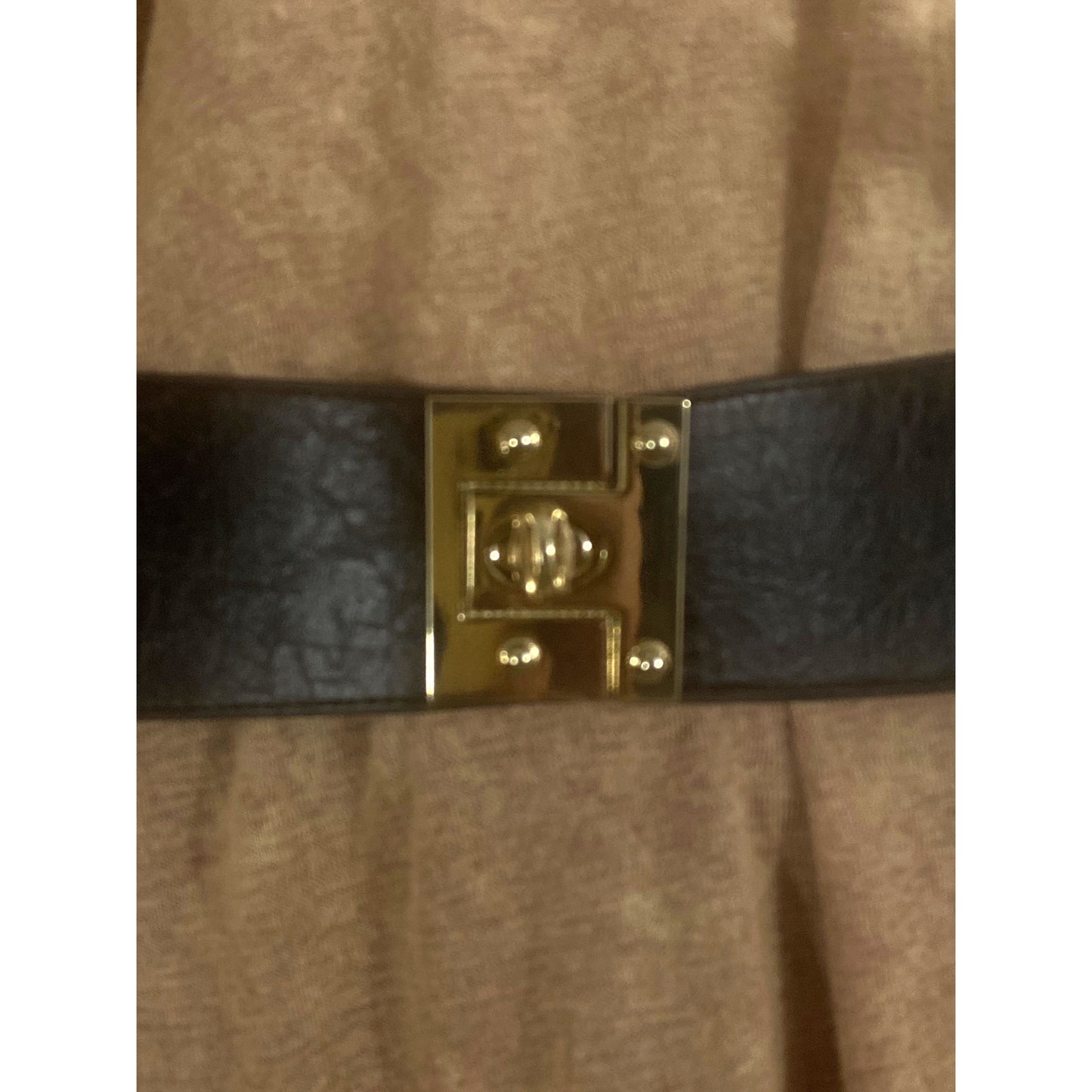 Wide Gold Clutch Closure Stretchable Belt